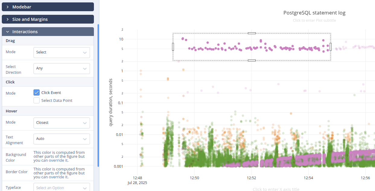 plotly scatterplot selection